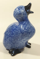 Vintage 1983 Enesco Blue Speckled Duck with Black Beak 6" Tall Ceramic Figurine