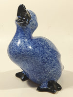 Vintage 1983 Enesco Blue Speckled Duck with Black Beak 6" Tall Ceramic Figurine