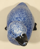 Vintage 1983 Enesco Blue Speckled Duck with Black Beak 6" Tall Ceramic Figurine