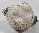 Vintage Basket with Flowers 5" Wide Hand Painted Ceramic Ornament