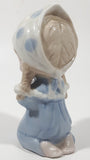 Vintage 1970s Enesco Bedtime Prayers Light Blue and White Praying Girl in Bonnet 5" Tall Porcelain Figurine Made in Japan