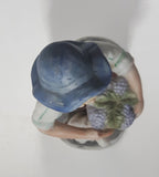 Vintage Man Holding Bowl of Grapes with Dog 6 1/2" Tall Porcelain Figurine