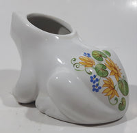 Vintage 1982 Avon Ceramarte 4 1/2" Long White Frog Ceramic Incense Potpourri Holder