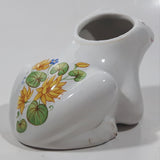 Vintage 1982 Avon Ceramarte 4 1/2" Long White Frog Ceramic Incense Potpourri Holder