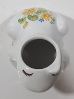 Vintage 1982 Avon Ceramarte 4 1/2" Long White Frog Ceramic Incense Potpourri Holder