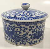 Vintage Griffon Bird and Floral Pattern 4" Porcelain Dish with Lid