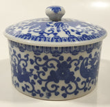 Vintage Griffon Bird and Floral Pattern 4" Porcelain Dish with Lid