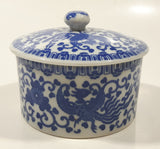 Vintage Griffon Bird and Floral Pattern 4" Porcelain Dish with Lid