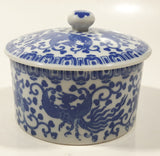 Vintage Griffon Bird and Floral Pattern 4" Porcelain Dish with Lid