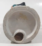Vintage Man Wearing Hat Smoking Pipe Reading Book 6 1/2" Tall Porcelain Figurine