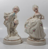Vintage Holland Molds Colonial Man and Woman 7 1/2" Tall Ceramic Figurine Set of 2