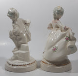 Vintage Holland Molds Colonial Man and Woman 7 1/2" Tall Ceramic Figurine Set of 2