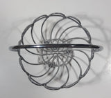 Vintage Cobalt Blue Glass Bowl in Silver Tone Metal Basket