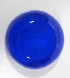 Vintage Cobalt Blue Glass Bowl in Silver Tone Metal Basket