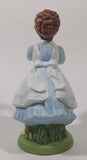 Vintage 1982 Avon Wishful Thoughts Girl Blowing Dandelion Flower 6" Tall Hand Painted Porcelain Figurine