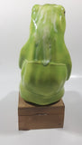 Poppy Pot Green Sitting Frog Shaped 10" Tall Ceramic Figurine