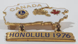 Vintage 1976 Lions Club Canada Shaped Honolulu 1 3/8" x 1 1/2" Enamel Metal Lapel Pin