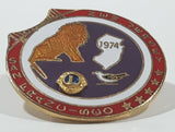 Vintage 1974 Lions Club San Francisco New Jersey 1 1/8" Enamel Metal Lapel Pin