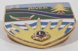 Vintage Lions Club Yakoun River British Columbia Canada 1 1/8" x 1 1/2" Enamel Metal Lapel Pin