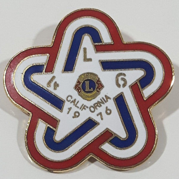 Vintage 1976 Lions Club 4L6 California 1 1/4" Enamel Metal Lapel Pin