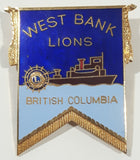 Vintage Lions Club West Bank British Columbia 1 1/2" x 1 3/4" Enamel Metal Lapel Pin