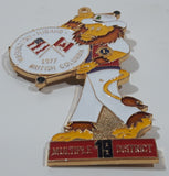 Vintage 1977 Lions Club Multiple District 19 Washington N. Idaho British Columbia Drumming Lion 2" x 3" Enamel Metal Lapel Pin