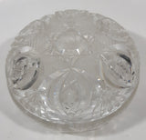 Vintage 5" Wide Star Pattern Leaded Crystal Glass Candy Dish with Lid