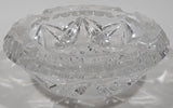 Vintage 5 1/4" Wide Star Pattern Lead Crystal Glass Ash Tray