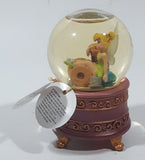 Disney Store Exclusive Fairies Tinkerbell Sitting On Spools of Thread 3 1/2" Tall Miniature Footed Resin Snow Globe with Tag