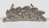 Vintage Military Laurel Wreath Branch 3/8" x 1 1/8" Silver Tone Hat Cap Shoulder Badge Insignia