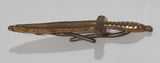Vintage British Military Royal Marines Dagger Sword Shaped 3/8" x 1 3/8" Gold Tone Hat Cap Shoulder Badge Military Insignia