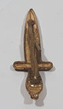 Vintage British Military Royal Marines Dagger Sword Shaped 3/8" x 1 3/8" Gold Tone Hat Cap Shoulder Badge Military Insignia