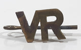 Vintage WW2 RAF Royal Air Force British Military Veterans Reserve VR Shaped 1/2" x 5/8" Gold Tone Hat Cap Shoulder Badge Insignia