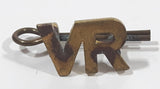 Vintage WW2 RAF Royal Air Force British Military Veterans Reserve VR Shaped 1/2" x 5/8" Gold Tone Hat Cap Shoulder Badge Insignia
