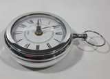 Quartz Pocket Watch Shaped Large 5 3/4" Tall Chrome Wall Clock