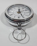 Quartz Pocket Watch Shaped Large 5 3/4" Tall Chrome Wall Clock