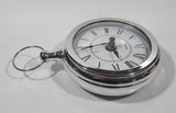 Quartz Pocket Watch Shaped Large 5 3/4" Tall Chrome Wall Clock