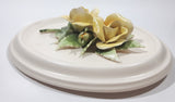 Vintage Fable Loraleigh Shearing Yellow Flowers and Green Leaves 6 1/4" x 8" Ceramic Wall Plaque