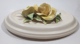 Vintage Fable Loraleigh Shearing Yellow Flowers and Green Leaves 6 1/4" x 8" Ceramic Wall Plaque