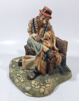 Vintage 1973 Naturecraft "Solitude" Man On A Bench No. 836 Hand Painted Stoneware Sculpture