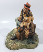 Vintage 1973 Naturecraft "Solitude" Man On A Bench No. 836 Hand Painted Stoneware Sculpture