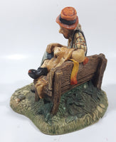 Vintage 1973 Naturecraft "Solitude" Man On A Bench No. 836 Hand Painted Stoneware Sculpture