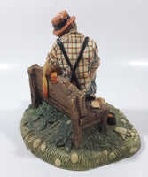Vintage 1973 Naturecraft "Solitude" Man On A Bench No. 836 Hand Painted Stoneware Sculpture