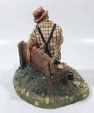 Vintage 1973 Naturecraft "Solitude" Man On A Bench No. 836 Hand Painted Stoneware Sculpture