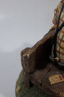 Vintage 1973 Naturecraft "Solitude" Man On A Bench No. 836 Hand Painted Stoneware Sculpture