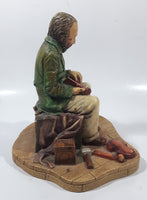 Vintage 1976 Naturecraft "Violin Maker" No. 861 Hand Painted Stoneware Sculpture