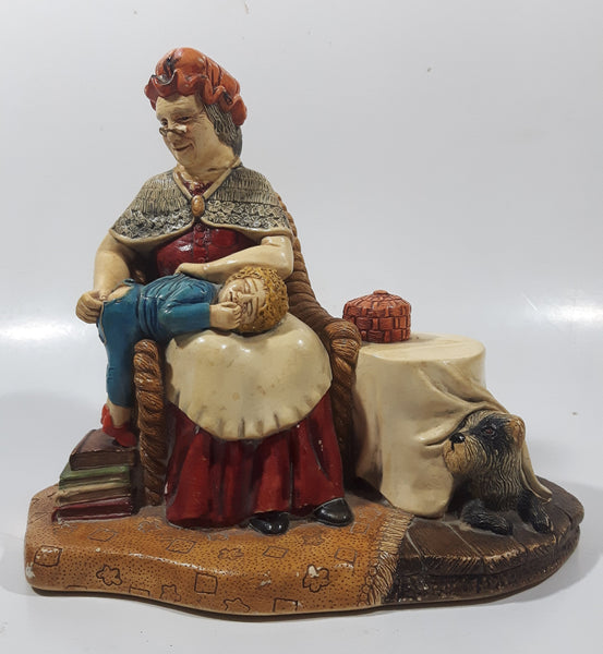 Vintage 1981 Naturecraft "Grandma's Comfort" No. 882 Hand Painted Stoneware Sculpture
