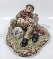 Vintage 1972 Naturecraft "Travellers Rest" No. 827 Hand Painted Stoneware Sculpture