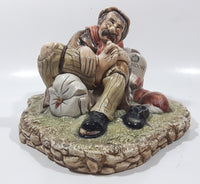 Vintage 1972 Naturecraft "Travellers Rest" No. 827 Hand Painted Stoneware Sculpture