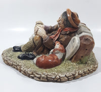 Vintage 1972 Naturecraft "Travellers Rest" No. 827 Hand Painted Stoneware Sculpture